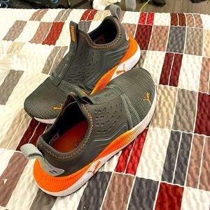 Puma tennis, size 5, - orange, grey, and white